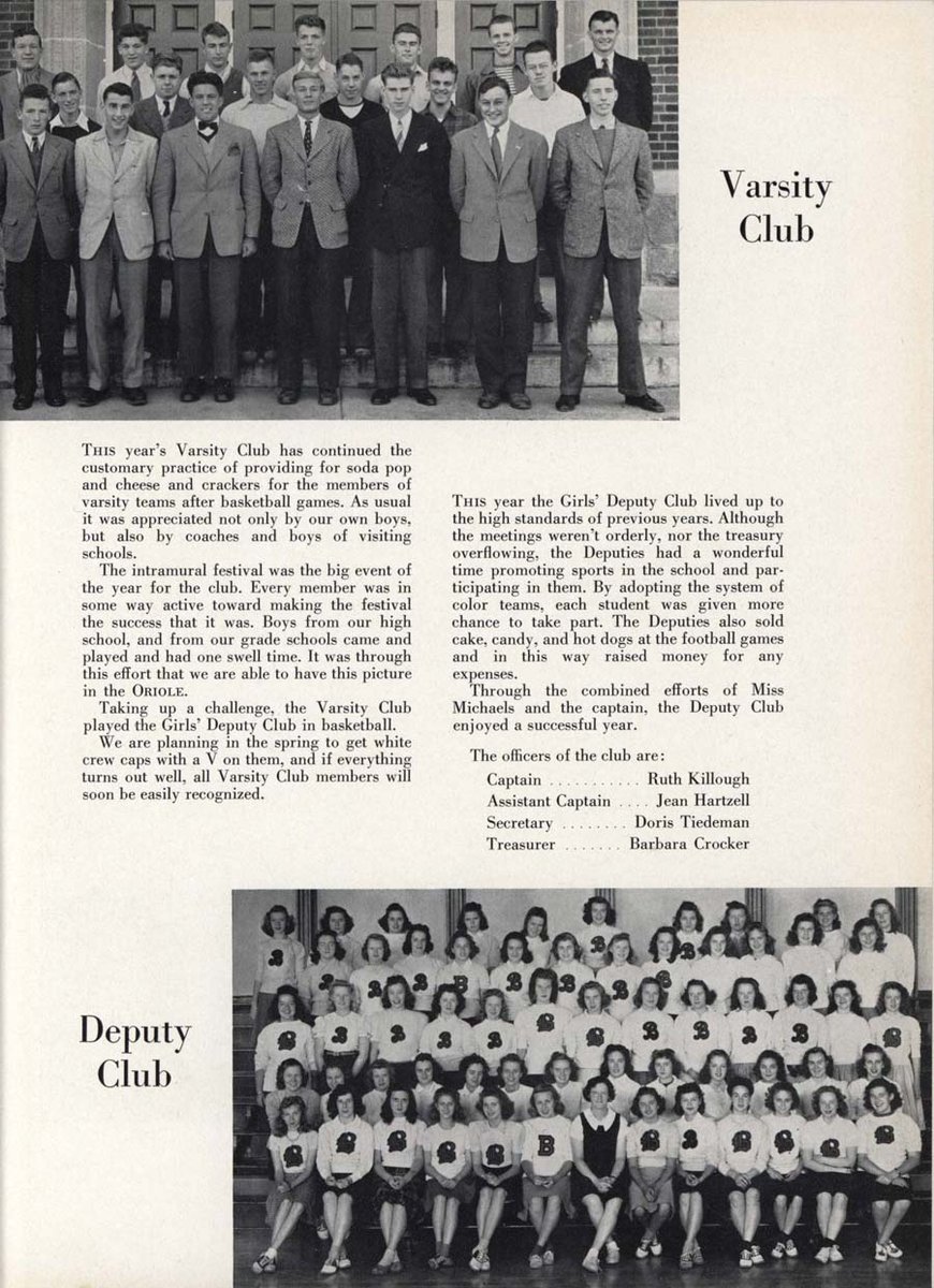 More Eva...I'm sure there are more photos but my eyes are bleary. Deputy Club, whatever that was, I believe she is on the left of the teacher, #2. She played many sports and is listed as one of the best field hockey players.  #TCMParty