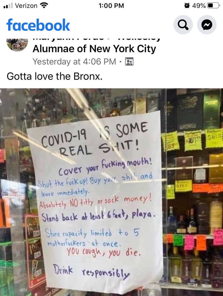 AoDespair's tweet image. Notice on a Bronx bodega. Plain speaking, as they do in New York.