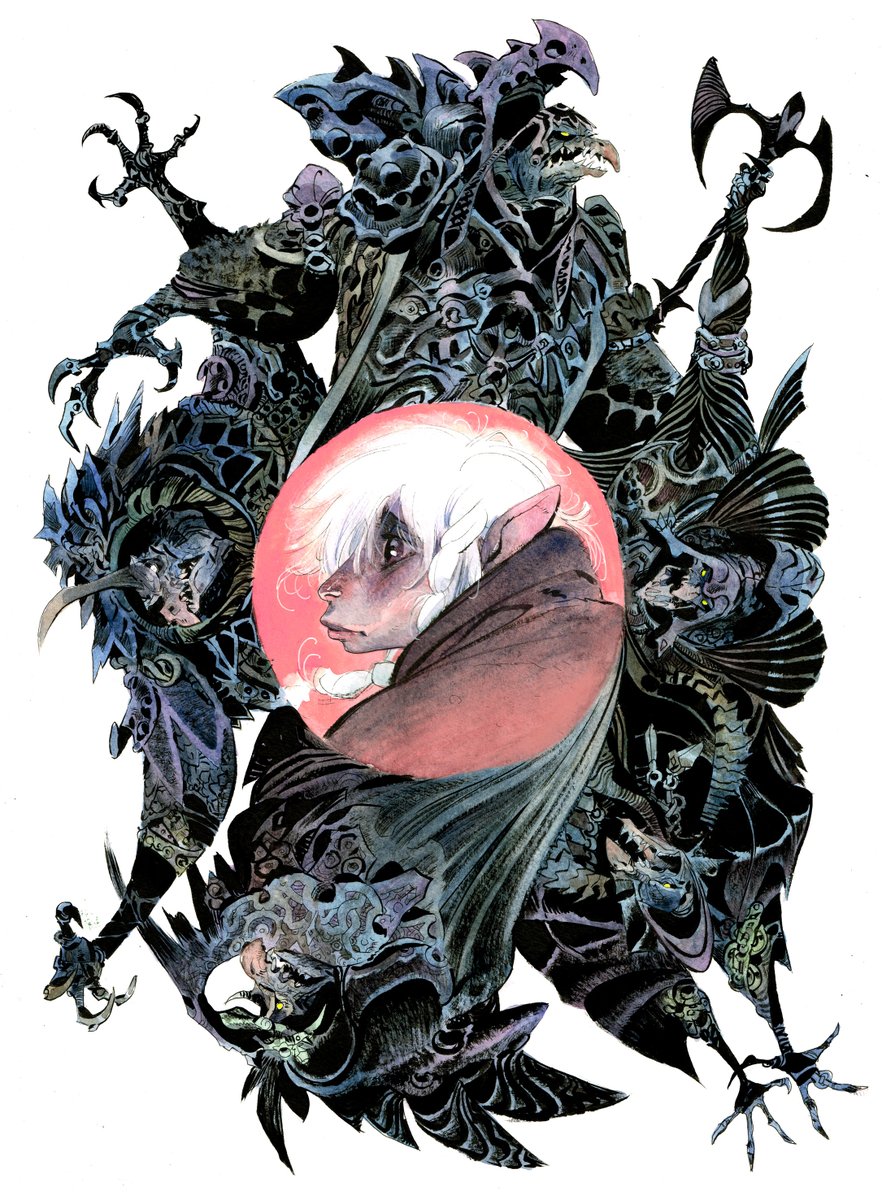 matiasbergara's tweet photo. #darkcrystal Age of Resistance. Watercolors and ink. https://t.co/CcL13LebuX