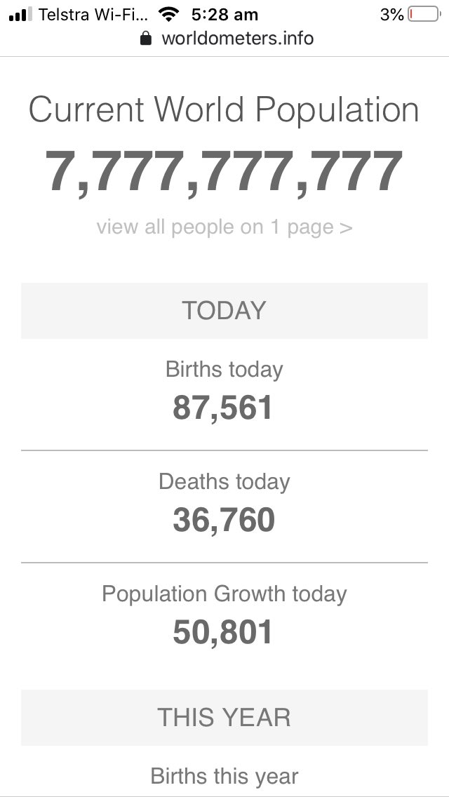 NathanASmith's tweet photo. Well, that’s not something you see everyday. #currentworldpopulation #screenshot #worldpopulation https://t.co/Pbl0UIowN0