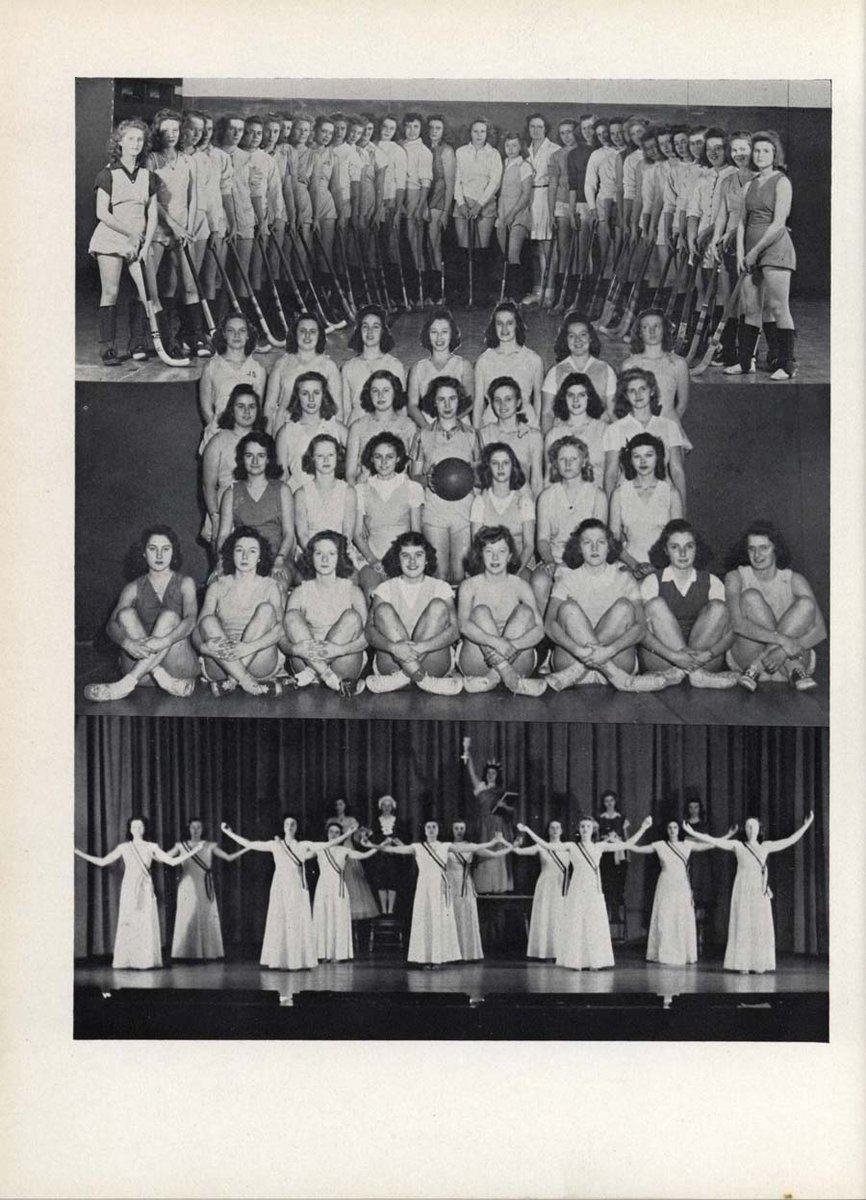 More Eva...I'm sure there are more photos but my eyes are bleary. Deputy Club, whatever that was, I believe she is on the left of the teacher, #2. She played many sports and is listed as one of the best field hockey players.  #TCMParty