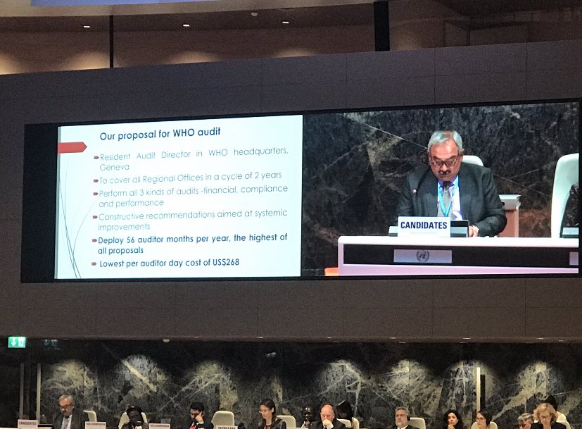 India 🇮🇳 in Geneva #WHA72 

Comptroller & Auditor General of India elected as the next External Auditor of @WHO for the term 2020-23| victory sealed in the first round itself with a resounding majority

@WHO @CAclubindia @CAChirag #COVID19outbreak #COVID19Pandemic