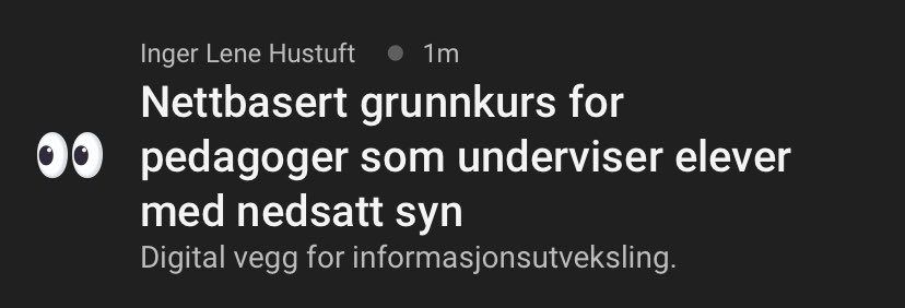 I morgen kjører vi i fagavdeling syn, #Statped sørøst, nettbasert grunnkurs for lærere og pp-rådgivere som jobber med elever som har nedsatt syn. Kurset skulle egentlig vært med fysisk oppmøte i Oslo. Spent! Vi bruker #Padlet til informasjonsutveksling.
