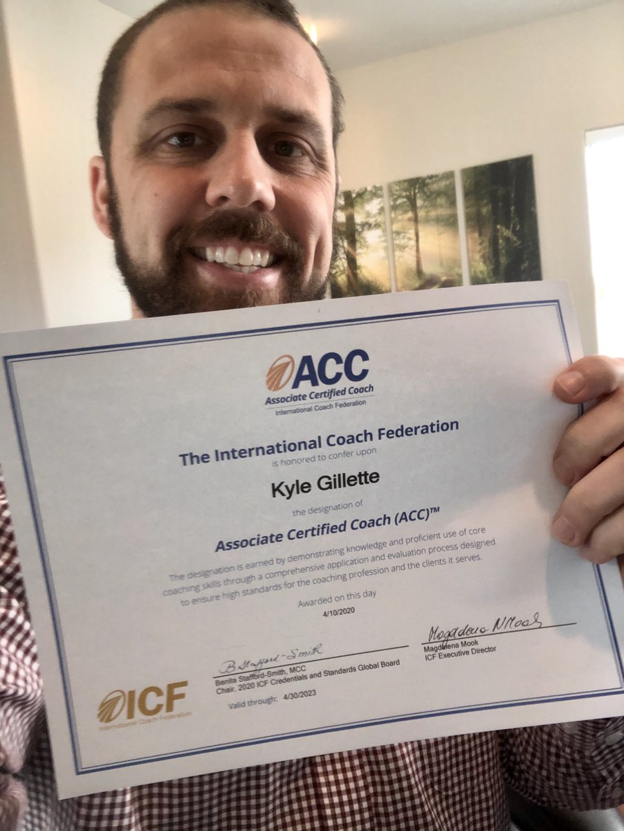 webbkeith's tweet photo. Congratulations to Kyle Gillette for receiving his International Coaching Federation coach credential! 

We were honored Kyle's chose our professional coaching training. @gillettesolutio #coachmodel https://t.co/7sfbDAXoX8