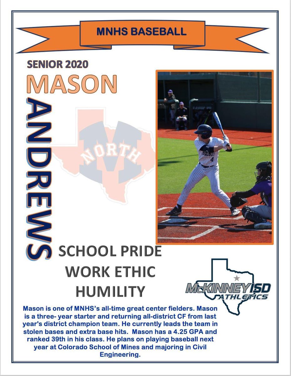 MNHSbaseball's tweet photo. These seniors were recognized by McKinney ISD Athletics this week! GO DAWGS! https://t.co/0Ha4Ii4Wzi