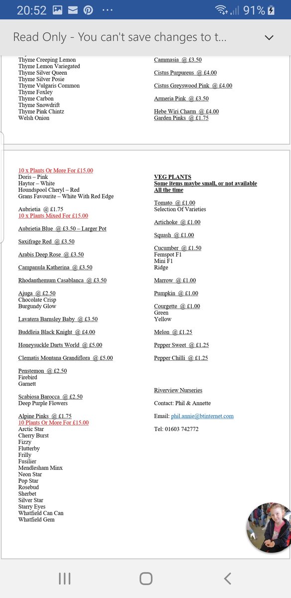 Jasonodell33's tweet photo. If any of my friends &amp; family would like a fantastic recommendation for some great quality plants, great service &amp; great prices on plants &amp; vegetables. Price list attached. Phil &amp; Annette run a nurseries just out side Norwich in Costessy #shoplocal #greatservice #greatquality https://t.co/2hgFIymgxR
