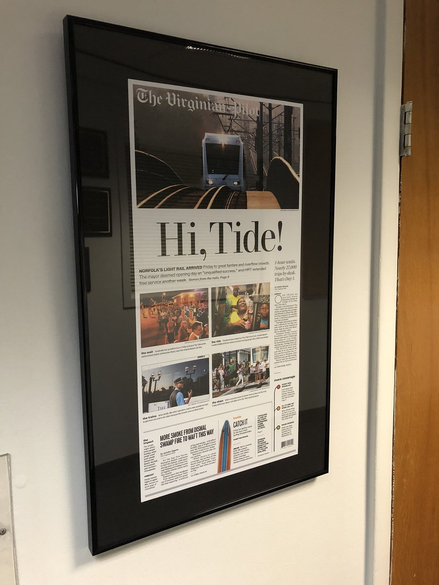 Only 4 U.S. newspapers have been named the “world’s best designed” by  @SND since 2000. The Virginian-Pilot was one of them and we’ve been very proud of our world-class designers and that legacy. The walls are decorated with brilliant art.