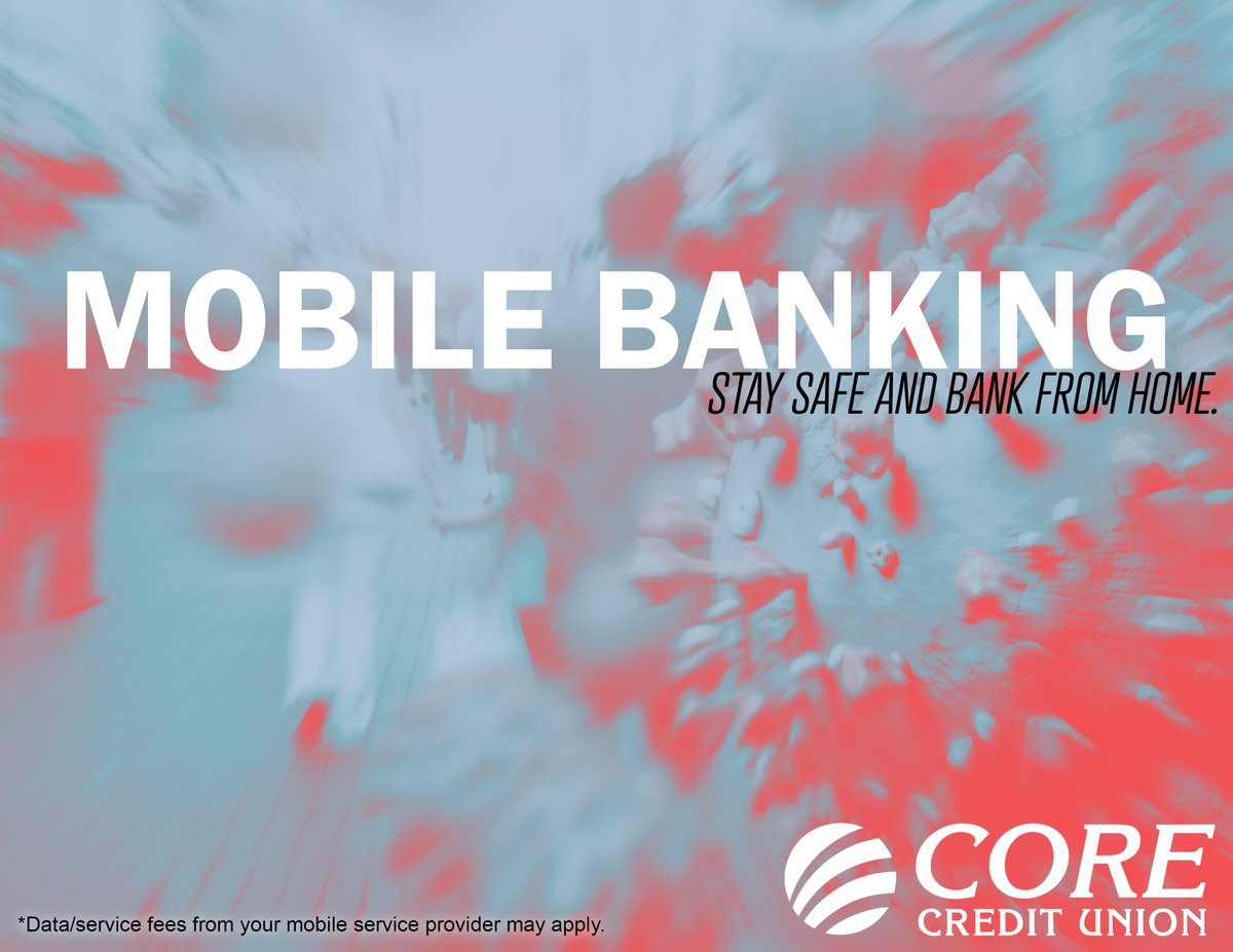 CORECU's tweet photo. ✨Did you know that we offer mobile banking?✨

Our app can connect your smartphone to your credit union accounts to check balances, set up transfers, pay bills and more all from the comfort of your own home!

Stay safe and bank from home!

#mobilebanking #CORECU https://t.co/v2jTY7SaPG