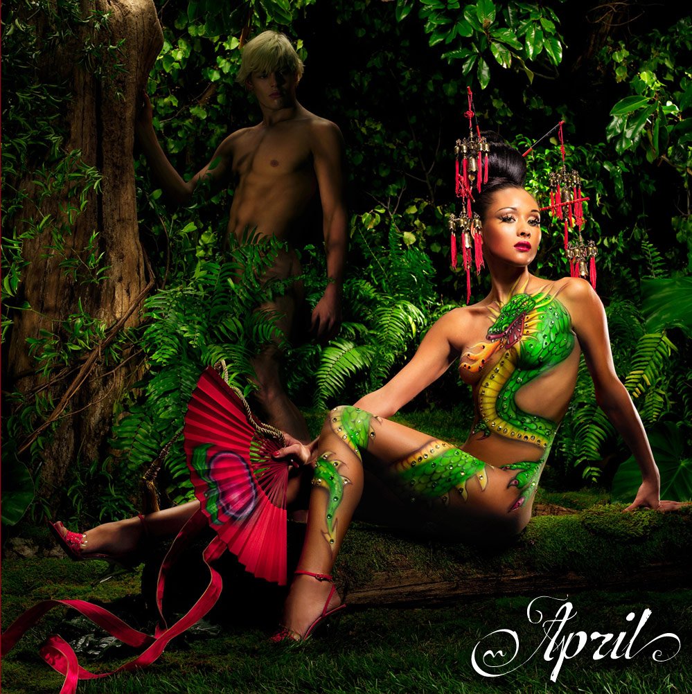 Cycle 2 - APRIL:Garden of Eden Body Paint Ad Campaign for Fresh Look Contacts by Nigel Barker
