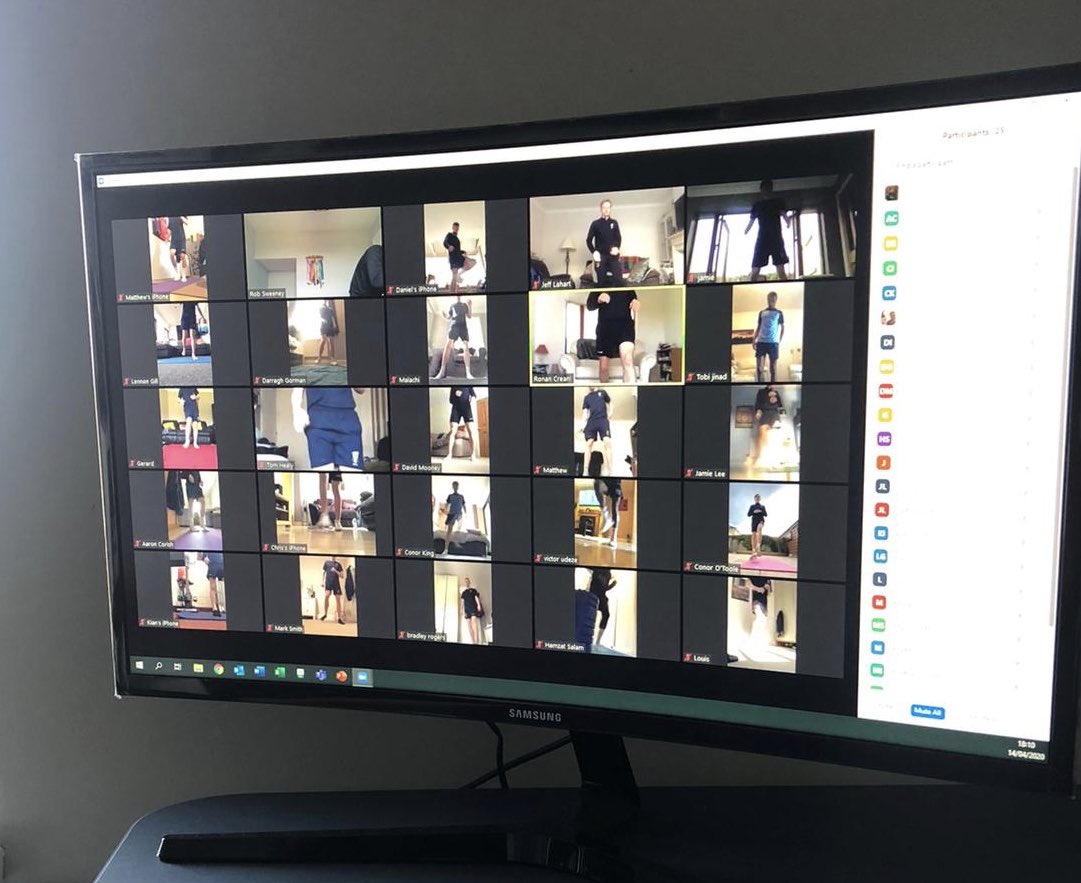 UCDAFC's tweet photo. Well done to all of our U17s who are staying together while staying apart! They are keeping their training sessions going by using Zoom! #StayAtHome #FootballAtHome https://t.co/44X9tOuRLz