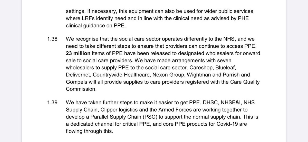 This UK Government document published last week shows major PPE suppliers have been asked to sell only to care providers registered with the CQC, the social care regulator for England, effectively prohibiting sales to care providers in Wales and Scotland.  https://assets.publishing.service.gov.uk/government/uploads/system/uploads/attachment_data/file/879221/Coronavirus__COVID-19__-_personal_protective_equipment__PPE__plan.pdf