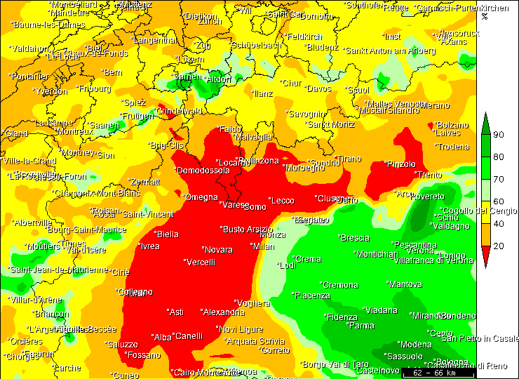 MeteoLukas's tweet photo. Die #Messwerte zeigen in der #Poebene den vom Wettermodell (Euro4 by @metoffice) vorhergesagten feuchten und kühleren Wind von der #Adria her. Am #Satellitenbild erkennt man deutlich die scharfe Grenze zum trockenen & warmen #Nordföhn (Daten: @DTNWeather) https://t.co/LbHqr5Giel