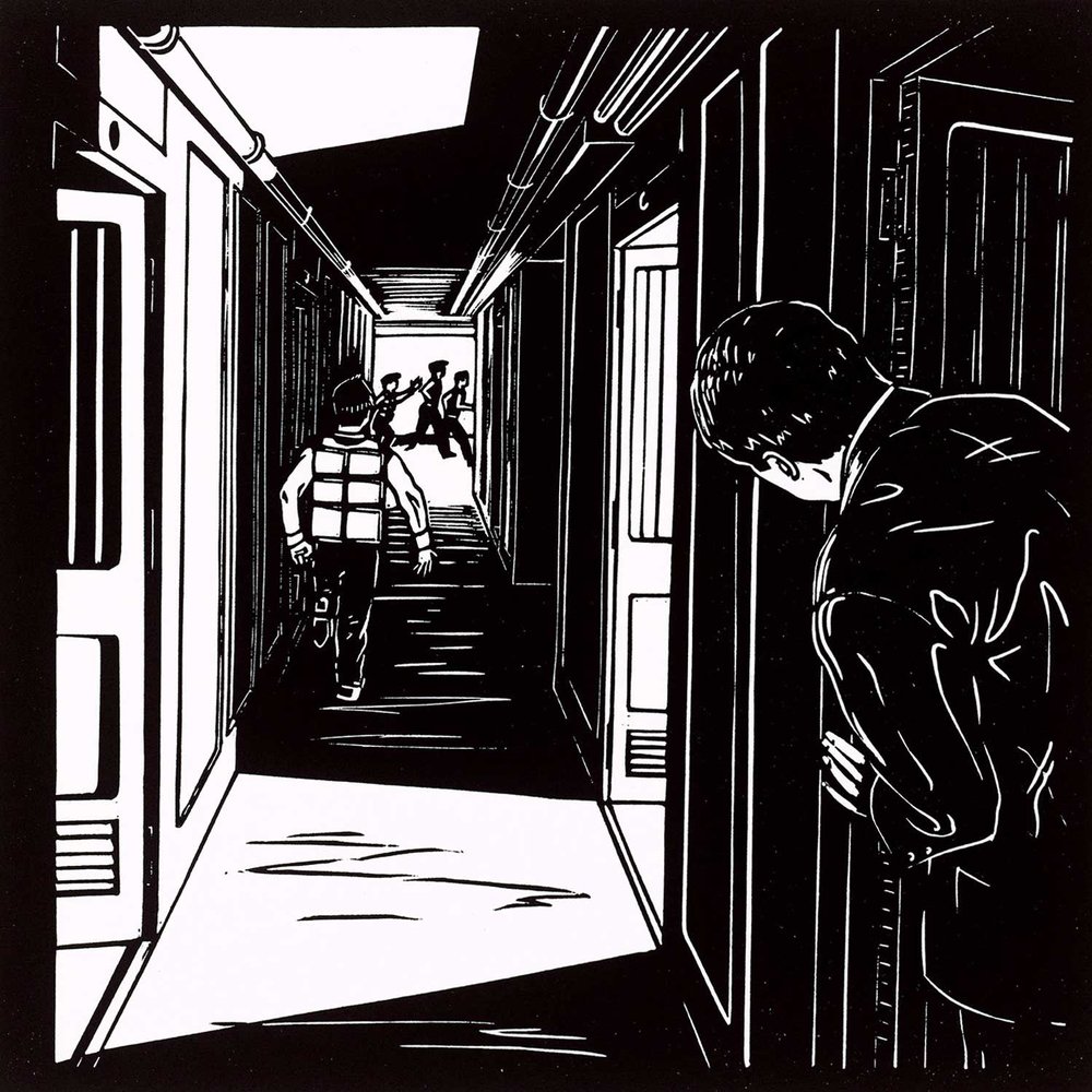 RMS #Titanic struck an iceberg at 11:40 pm #onthisday in 1912 and sank in the North Atlantic with huge loss of life.

These linocut prints come from the series "Albert, Ernest and the Titanic" (2012) by <a href="/TheSalvagePress/">Jamie Murphy</a> and will feature in our upcoming exhibition STATIO BENE.