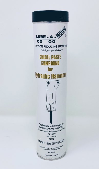 lubeaboom's tweet image. LUBE-A-BOOM is proud to introduce our newest product, LUBE-A-HAMMER! A chisel paste for hydraulic hammers. Available now from our dealers! #slickjustgotslicker