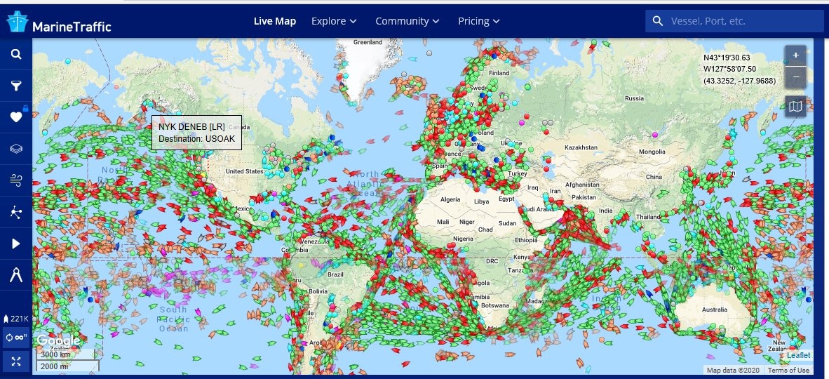 Global marine traffic currently