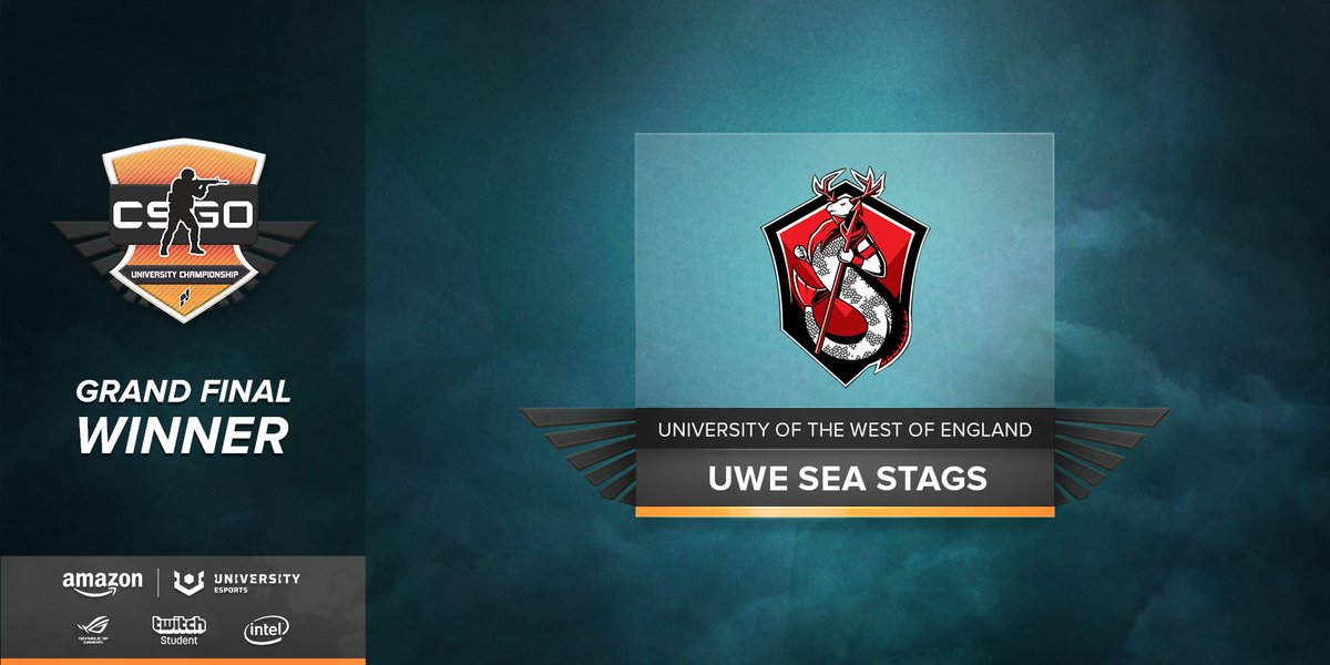 UniEsportsUKI's tweet photo. 🎉🎉 Congratulations to @UWESeaStags your #NUELSpring CS:GO Champions! 🏆🏆
🔥 A dominant season, and that makes their second in a row! Joining a select few two-time winner universities...
🤔 Can they match Warwick and take a third? Come back for the Summer season and find out! https://t.co/VViwU7NSgy