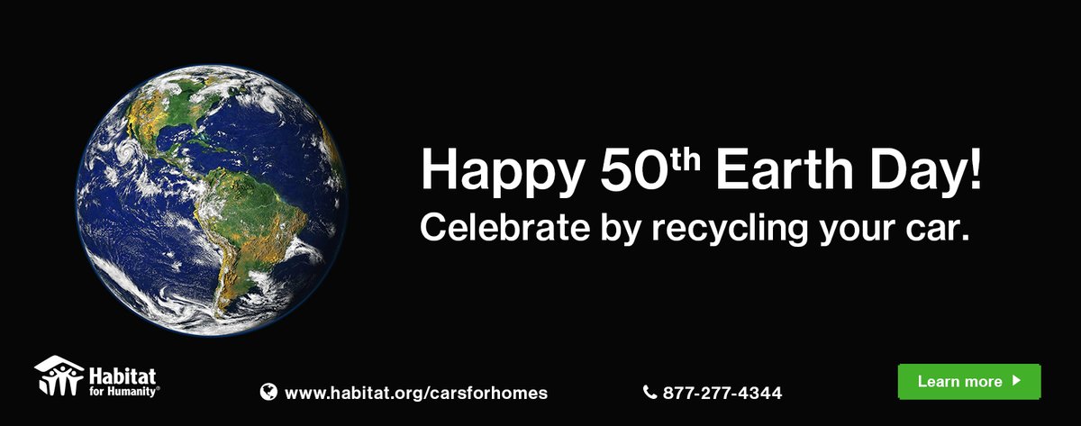 It's the 50th anniversary of #EarthDay! ♻ Remember: When you donate a vehicle, you help the #environment and support our mission. buff.ly/2uuhoW8