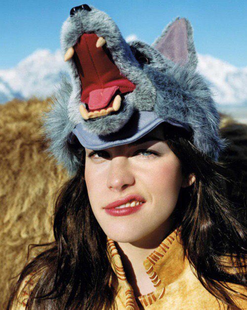 FilmFan1971's tweet photo. You know you’re in trouble when even that picture of Liv Tyler in a wolf hat doesn’t help. #wolfhat https://t.co/wuLiVWZJ8U