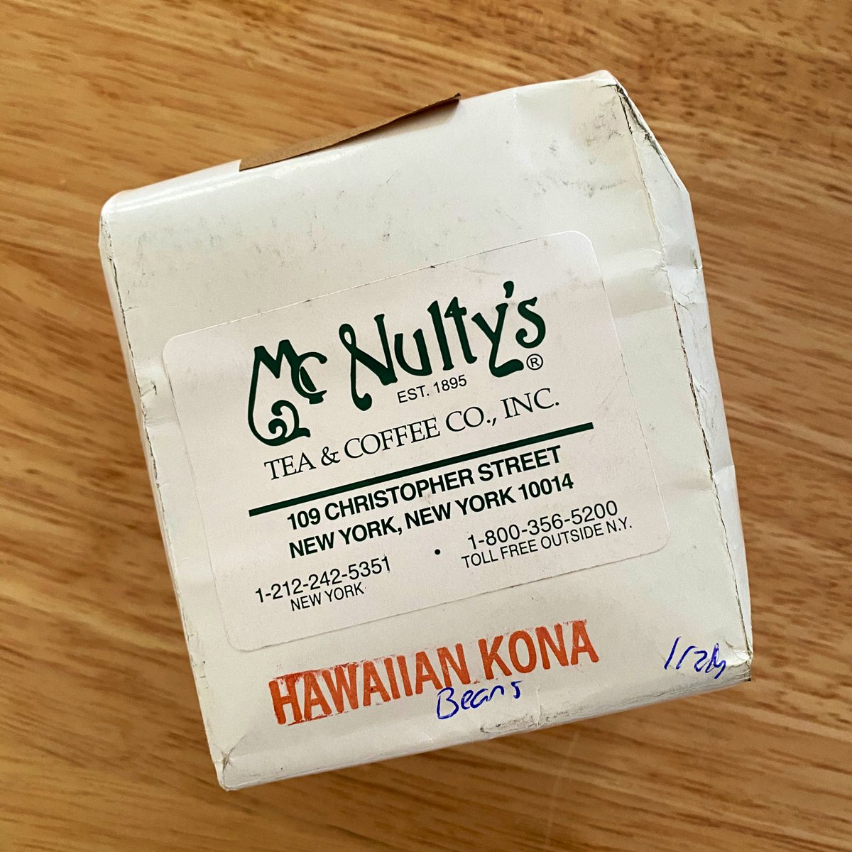 McNulty’s Tea & Coffee Co. Hawaiian KonaCelebratory brew this week. I absolutely love Kona coffee, and McNulty’s delivers. Damn fine!