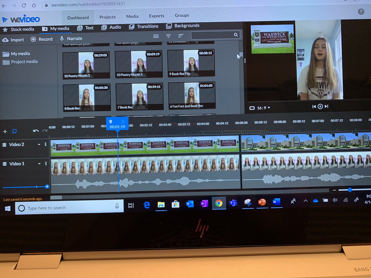 So glad that we have <a href="/WeVideo/">WeVideo</a> available to use so we can bring back our Friday “Live” Announcements to the <a href="/CBWarwickElem/">Warwick Elementary School CBSD</a> community. Look for the link on Friday. HUGE 🖐 to these 2 Ss for doing this.