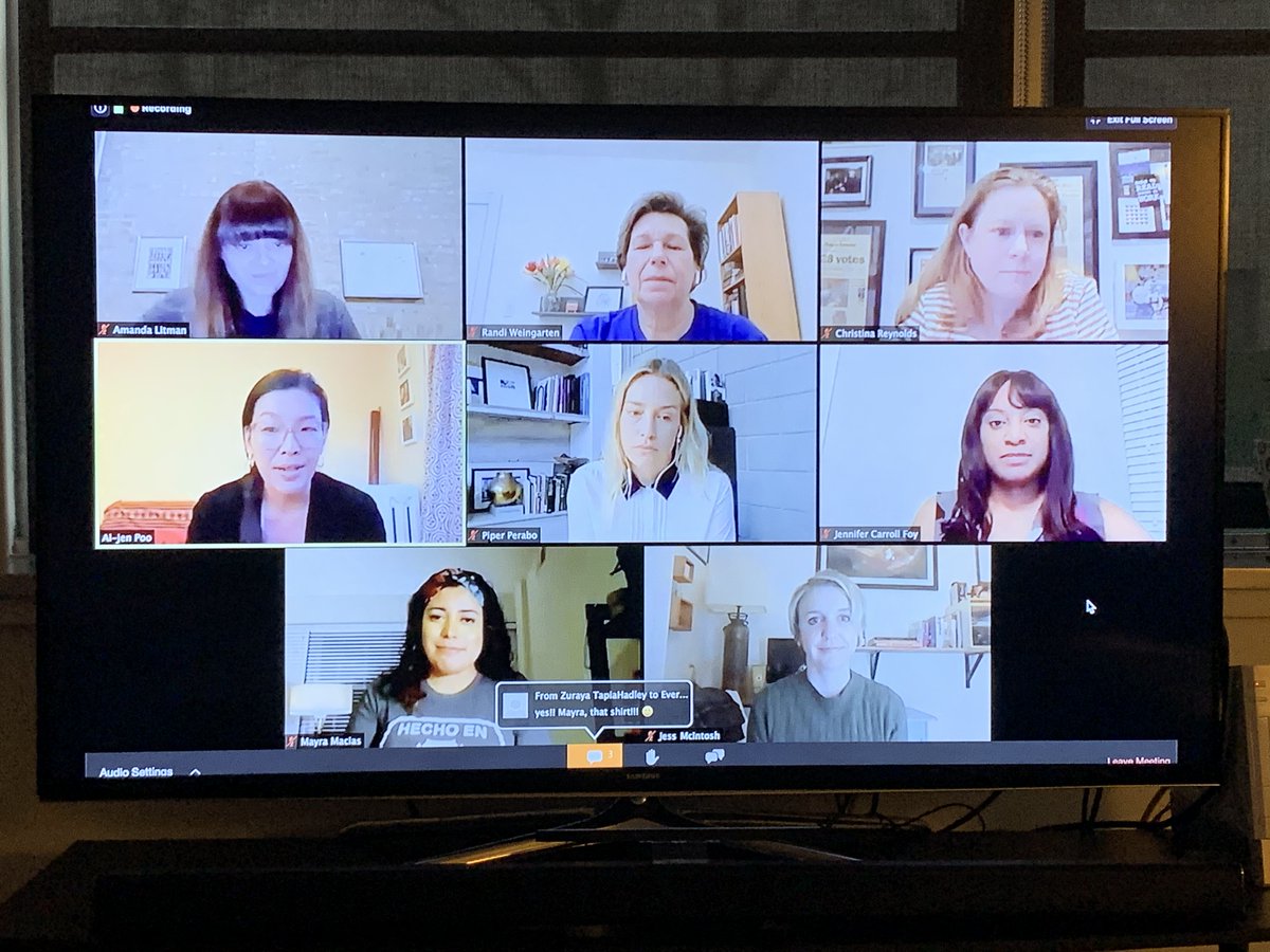 wesjensen86's tweet image. This panel of women was 💯% 🔥 tonight. Thank you @amandalitman &amp;amp; @RossMoRock of @runforsomething for making this #FrontRowSeat possible to hear from @amyklobuchar, @JCarrollFoy, @PiperPerabo, @aijenpoo, @lachicamayra, Randi Weingarten of @AFTunion, @creynoldsnc &amp;amp; @jess_mc.