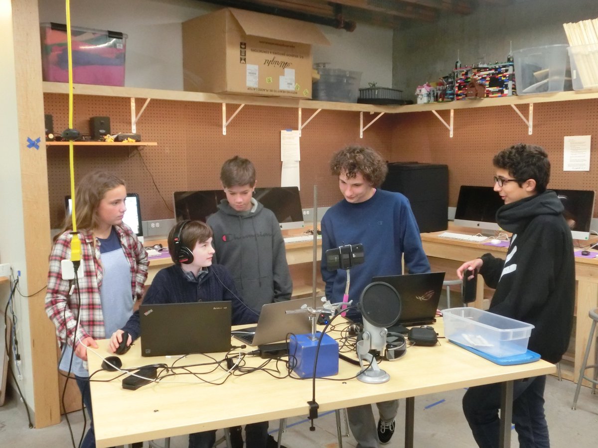 waringrobotics's tweet photo. Something fun we've gotten to do this year is get a lot better at making our YouTube videos through learning better filming and editing techniques! Here's a photo of us working on filming a video. #FIRSTFFC #FLL #FIRST @firstlegoleague @FIRSTweets https://t.co/qE3ryxE985