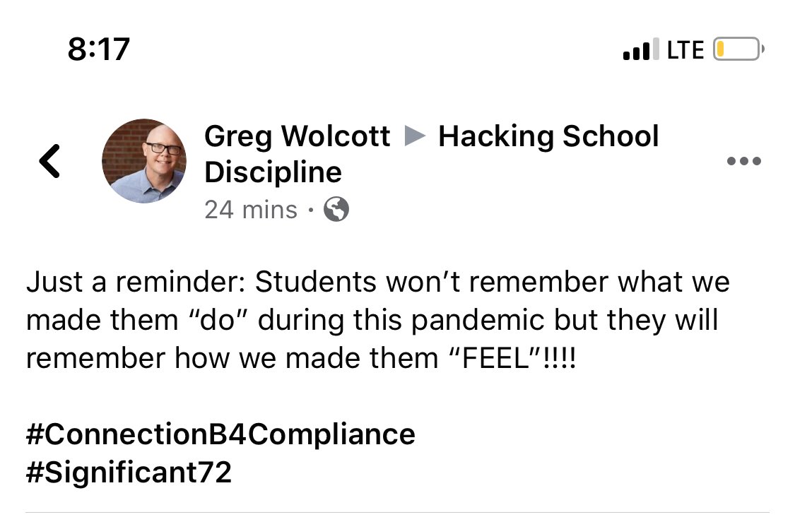 mhock21's tweet image. This is so important to remember. Relationships before anything else right now. #remoteteaching #remotelearning #remotelearningchat #iaedchat