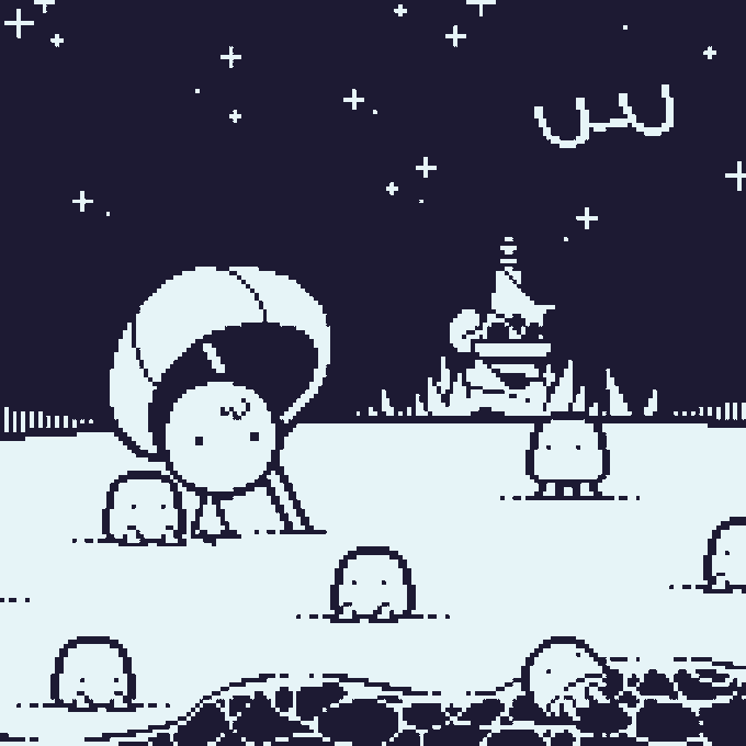 chilling with the beach folk

#pixelart #1bit 