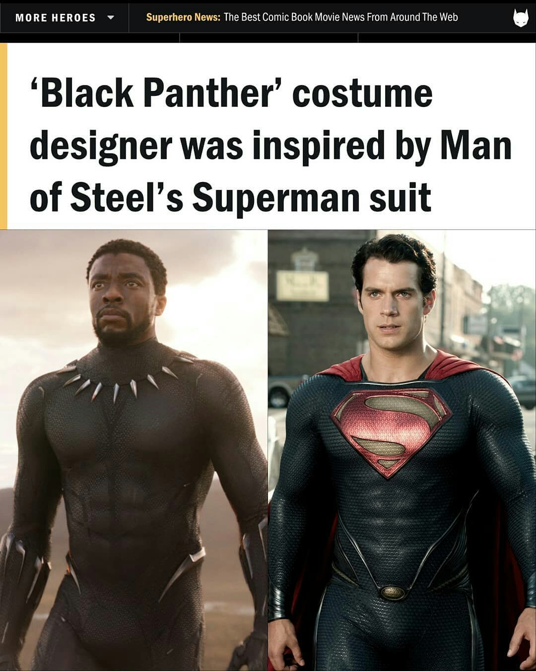 Black Panther' costume designer was inspired by Man of Steel's Superman suit