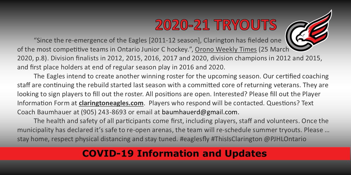Clarington Eagles (@eaglespjhl) on Twitter photo 