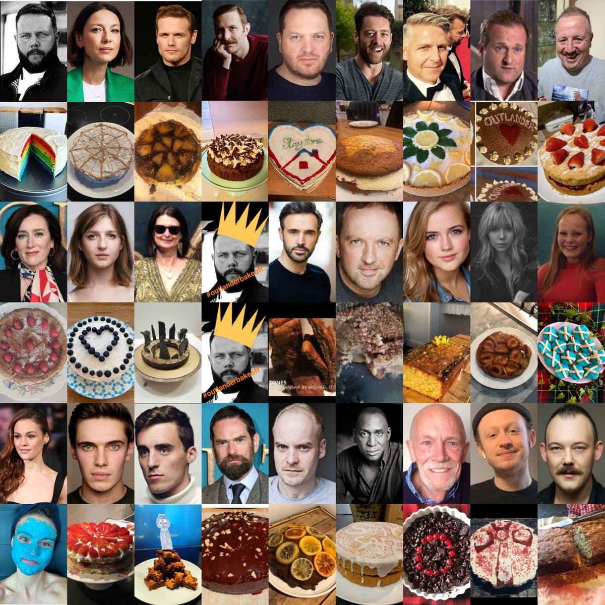 Droughtlander1's tweet photo. @dundlejuice There is only one place left on this collage ... For whom?
#outlanderbakeoff
26 cakes... Love this challenge.
Thanks to all this amazing cast. 😘😍 https://t.co/JGW7f86cHc