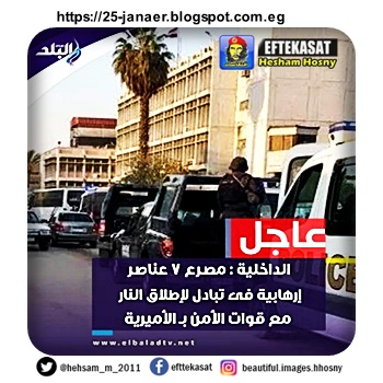 الداخلية : مصرع ٧ عناصر إرهابية فى تبادل لإطلاق النار مع قوات الأمن بـ الأميرية