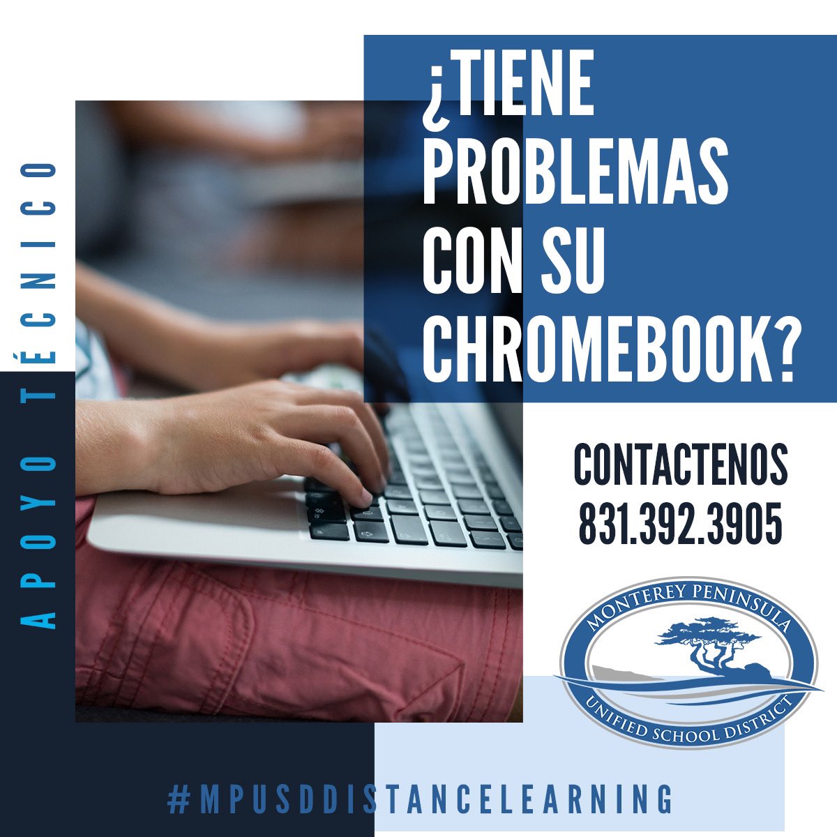 DLAMP_lobos's tweet photo. Tiene problemas con su Chromebook? 

Having problems with your Chromebook? 
💻📞

#mpusddistancelearning https://t.co/OTlgu31GmD