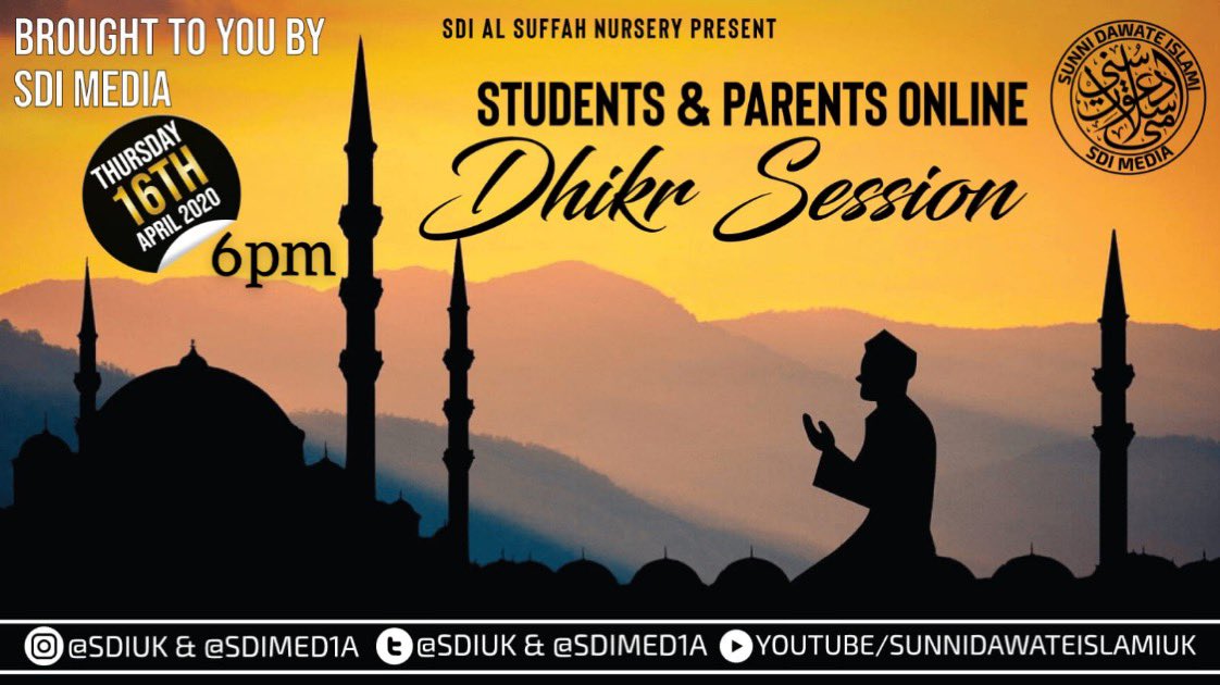 🟥 Exciting News ⠀⠀⠀⠀⠀⠀⠀⠀⠀
⠀⠀⠀⠀⠀⠀⠀⠀⠀⠀⠀⠀⠀⠀⠀⠀⠀⠀
In shā Allāh the Online Dhikr Session will continue this THURSDAY at 6pm for the children &amp; parents. ⠀⠀⠀⠀⠀⠀⠀⠀⠀⠀⠀⠀⠀⠀⠀⠀⠀⠀
In shā Allāh some of the children’s favourite naats will be included