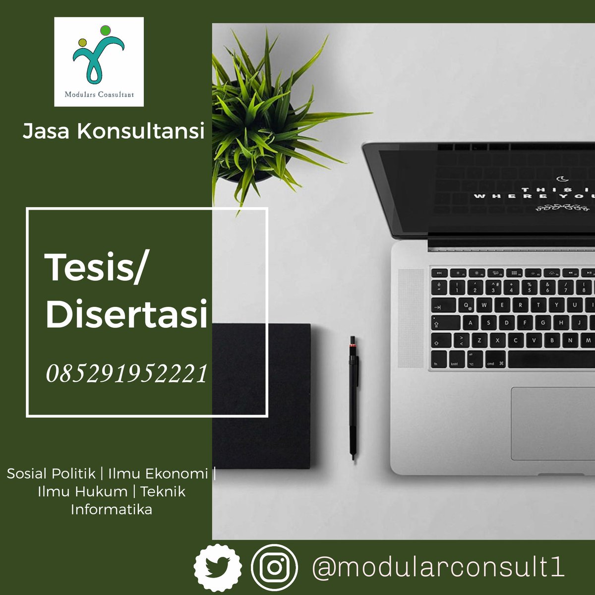 ModularConsult1's tweet image. Masa pandemi kami siap bantu anda dalam olah data tesis/disertasi, free konsultasi sampai selesai #TesisSemarang #DisertasiSemarang