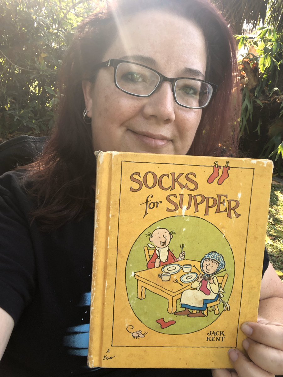MissLizS8's tweet photo. Spirit week @RoyalPalm_RPS this week!!  Here is one of my favorite books from when I was a kid, Socks for Supper by Jack Kent ❤️ https://t.co/CLPuSO2MDs