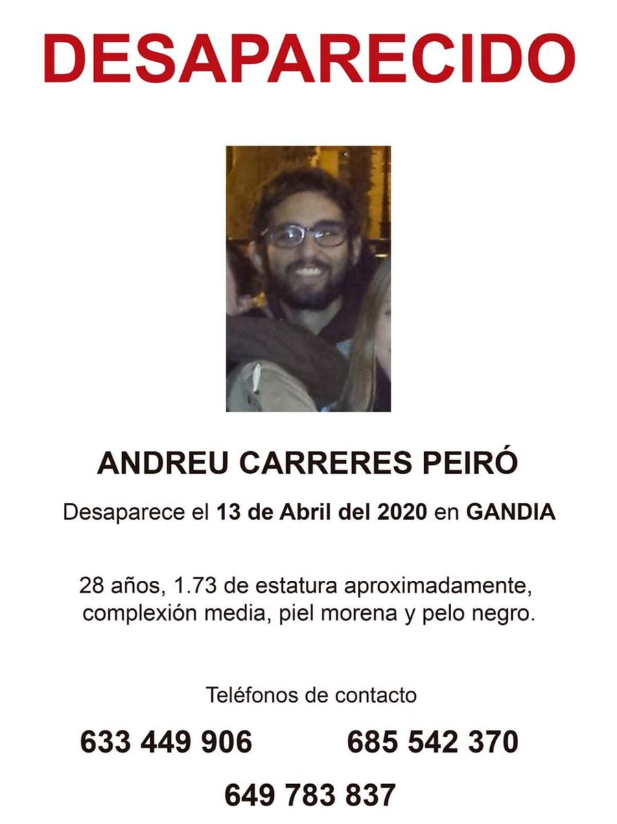 Desaparecido, el 13 de Abril en Gandía. Máxima difusión