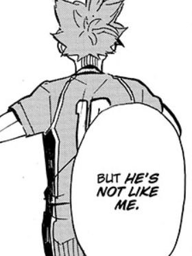 Something I caught rereading Kamomedai was how Hoshiumi initially perceived his volleyball career. He always thought he was going to be the ONLY one of his kind to make it. Short players in the future would only have his playstyle for reference for instance.