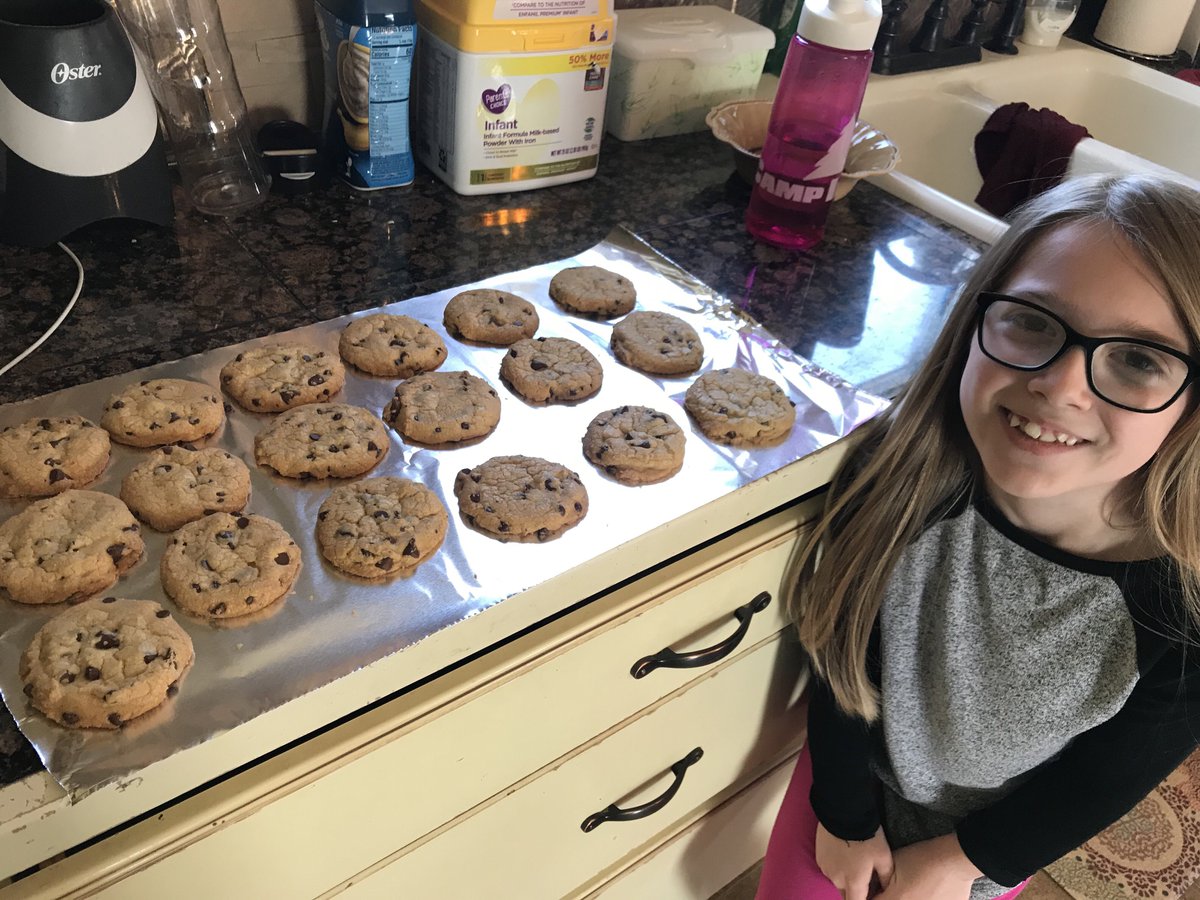LaurieLarnold's tweet photo. Baking with fractions. Doubling recipes and doing real world math.  Bonus of yummy cookies to eat! @NorthElem1  @WashCommSchools https://t.co/7gLv7p6Q8t