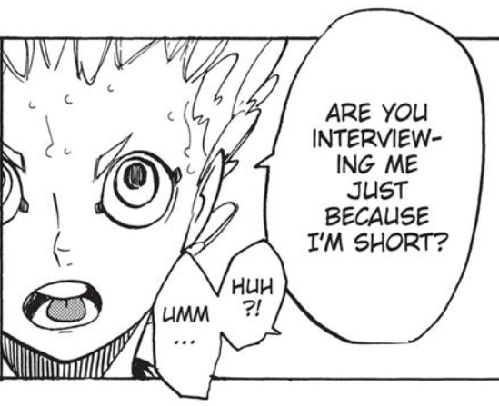 Since Hoshiumi always thought it would rest on his shoulders alone to prove the worth of a "short player", he's portrayed as a very defensive character from the start. He has conflicting ideals on how he wants people to perceive him, and is standoffish to players and interviewers