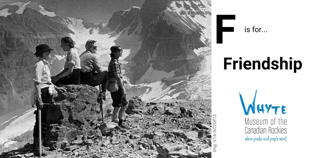 whytemuseum's tweet photo. Day 6 of the #MuseumAlphabet challenge is…f. For this letter, we chose friendship! Some of our best memories are exploring the backcountry with friends.  

#MuseumsFromHome #WhyteAtHome 

Img: WMCR, @alpineclubcan fonds (V14/AC20P/3) https://t.co/zEZCZswcKB