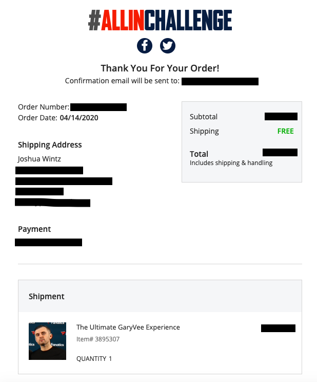 JoshWintz's tweet image. #allinchallenge Helping those in need during the CoronaVirus. Visit allinchallenge.com to donate! I went with the possibility to win the Ultimate @garyvee experience.