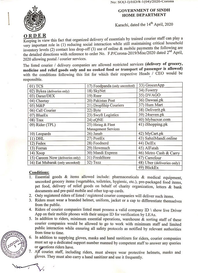 M_Haroonshahid's tweet image. SOPs for e-commerce delivery.
#CoronaVirusUpdate #LockDownUpdates #SindhGovt