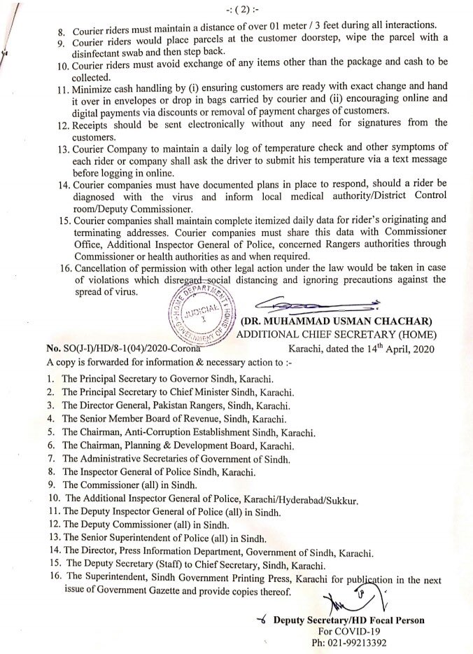 M_Haroonshahid's tweet image. SOPs for e-commerce delivery.
#CoronaVirusUpdate #LockDownUpdates #SindhGovt