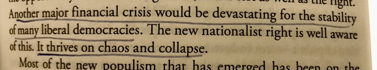 Reading Andrew Gamble’s contribution to  @MarkPerryman ‘s ‘Corbynism from Below’. This quote seems timely - I hear a lot about ‘no return to “normal” ‘. But, as Gamble points out, in a different context and pre-Covid, there are dangerous possibilities ahead.