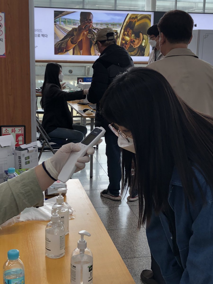 The polls have opened in South Korea for Election Day. Here’s how they’re doing it. First, stand at least a meter apart in the queue, then a temperature check. Then you’re squirted with hand sanitizer and given plastic gloves before you’re allowed inside the voting station.