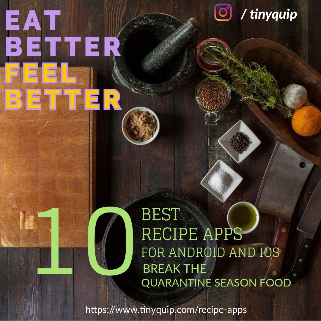 tinyquip's tweet photo. 10 best recipe apps that can help you prepare mouth-watering dishes even with left overs in your refrigerator.
Read👇🏻
https://t.co/vw6YybIFOA
#QuarantineCooking #quarantinefood #recipeapps #foodie #foodblogger #cookinginquarantine #lockdown #quarantineindia #cheflife #retweet https://t.co/Vka5Y3lcsX