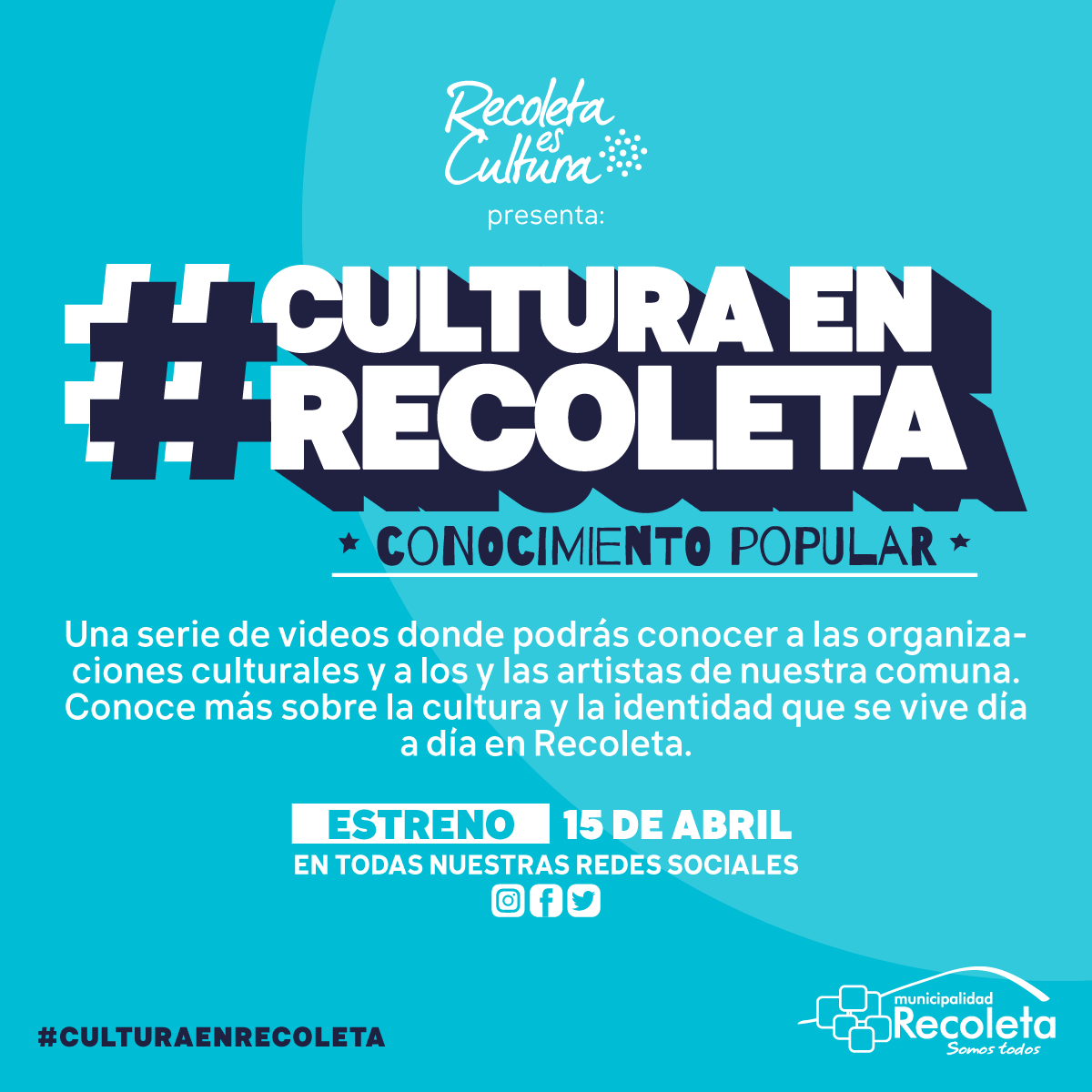 CulturaRecoleta's tweet photo. Este #miércoles comienza #CulturaenRecoleta una serie de videos donde conoceremos más sobre las org. culturales y artísticas de #Recoleta, donde encontrarlas, y cómo ser parte de distintas iniciativas. 
Acércate más a la #CulturaenRecoleta mientras nos quedamos en casa! https://t.co/F6vb8MWwr7
