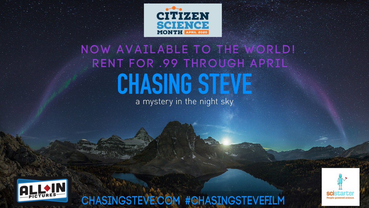 allinpics's tweet photo. #ChasingSteveFilm is now available to aurora-lovers, sky-watchers and science enthusiasts worldwide! And to celebrate #CitizenScienceMonth with @SciStarter 
you can rent it for just 99cents through April! https://t.co/PFyyYQ5mzD
#ChasingSteveFilm #CitizenScience #AuroraBorealis https://t.co/jvGyKQJllu