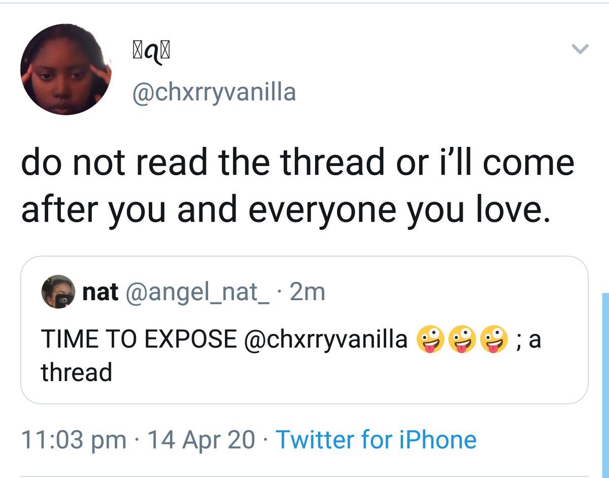 1.2 now remember this tweet? it goes to show how scary and threatening she is